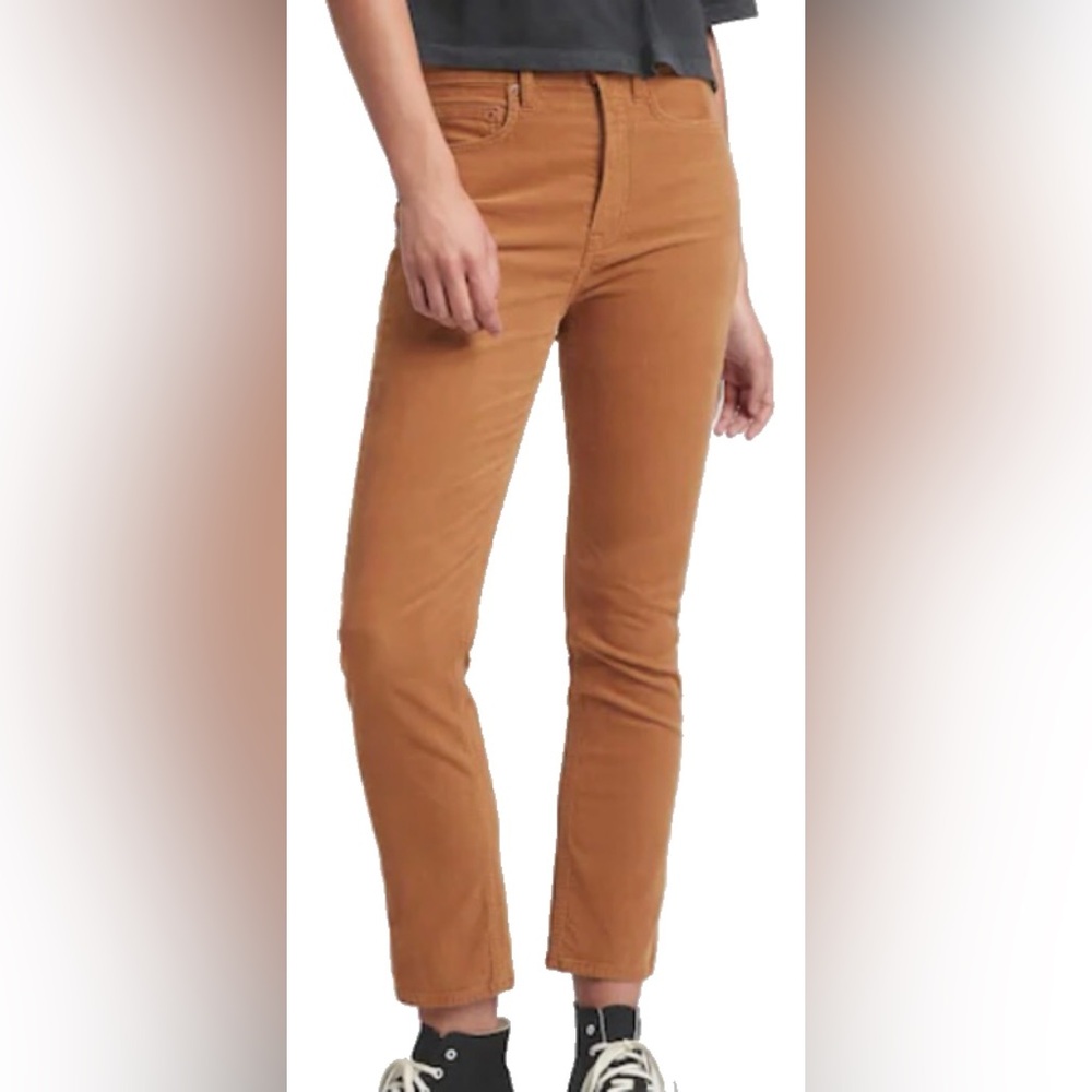 Gap High Rise Corduroy Vintage Slim cropped pants, winter ochre brown